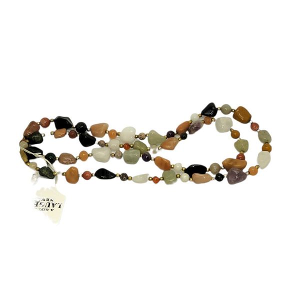 Vintage With-Tags Stone bead necklace. "A Gift From Laughlin Nevada" - Picture 3 of 3